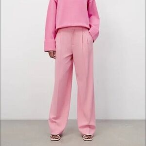 Zara Pink Wide-Leg Trousers